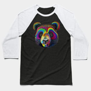 Trippy Colorful Panda Drawing - Psychedelic Art Print Baseball T-Shirt